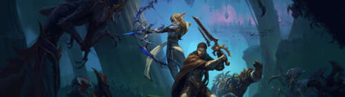 Alleria Windrunner, Anduin Wrynn i Thrall z gry wideo World of Warcraft: The War... Dual UHD