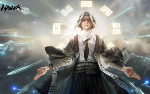 Postać – mag – ze świata Naraka: Bladepoint, wykonująca magiczne zaklęcie, w którym... 7680x4800