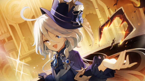 Piękny portret Furiny z gry Genshin Impact. 8K