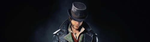 Zbliżenie filmowe przedstawiające Jacoba Frye’a z gry wideo Assassin’s Creed Syndicate. Dual UHD