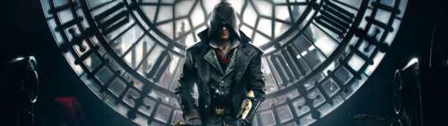 Szczegółowy portret Jacoba Frye’a z gry wideo Assassin’s Creed Syndicate. Dual UHD