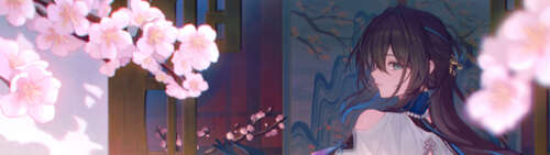 Elegancki portret Ruan Mei z gry wideo Honkai: Star Rail. Dual UHD