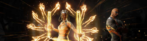 Tanya, zabójczyni z Edenii, bohaterka gry wideo Mortal Kombat 1, w gotowej do walki... Dual UHD