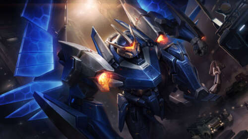 Ogromny robot w stylu mecha, inspirowany postacią Galio z gry League of Legends,... 8K