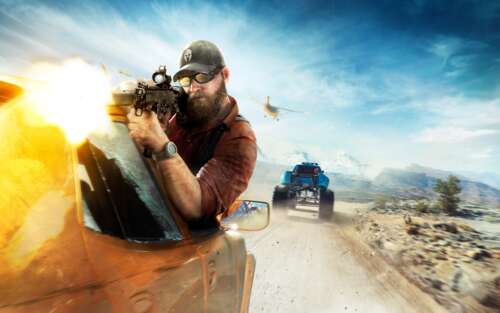 Wyszkolony żołnierz jednostki Ghost z gry Tom Clancy's Ghost Recon Wildlands, ubrany... 7680x4800