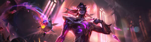 Władimir z gry League of Legends, otoczony mroczną, wirującą magią krwi. Dual UHD