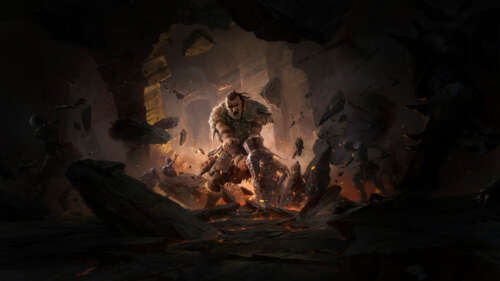 Weteran bitew, wiking w ciężkiej, ciemnej zbroi i grubych futrach, którego wygląd... 8K