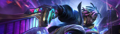 Szczegółowa ilustracja cyfrowa przedstawiająca postać Ekko z gry League of Legends,... Dual UHD