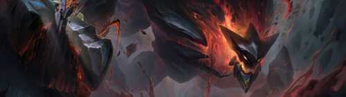 Malphite, kamienny golem z gry League of Legends, przedstawiony jako potężna, skalna... Dual UHD