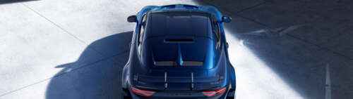 Szczegółowe zdjęcia sportowego samochodu Alpine A110 R Ultime, eksponujące jego smukłą,... Dual UHD