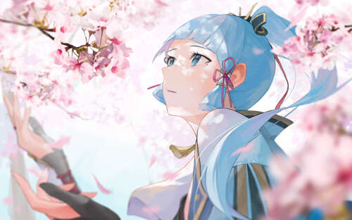 Szczegółowy opis postaci Kamisato Ayaka z gry Genshin Impact. 7680x4800