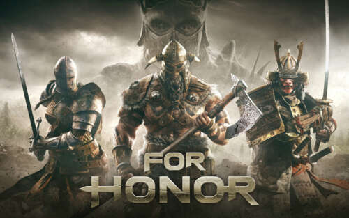 Dobrze opancerzony rycerz, wojownik ze świata gry wideo For Honor, przygotowujący... 7680x4800