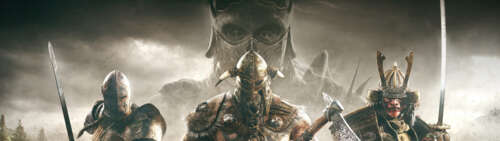 Dobrze opancerzony rycerz, wojownik ze świata gry wideo For Honor, przygotowujący... Dual UHD