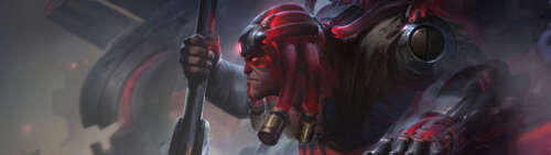 Mroczny i pełen dramatyzmu portret Yoricka z gry League of Legends, osadzony w ponurej,... Dual UHD