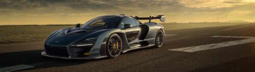 Szczegółowe ujęcie supersamochodu McLaren Senna, eksponujące jego smukłą, aerodynamiczną... Dual UHD