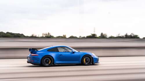 Wysokowydajny samochód sportowy Porsche GT3 RS, charakteryzujący się agresywnym,... 8K