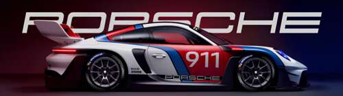 Eleganckie, estetyczne zdjęcie sportowego samochodu Porsche 911 GT3, charakteryzujące...