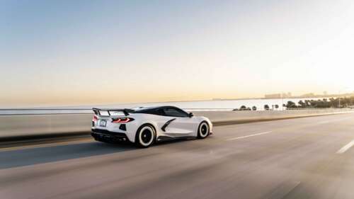 Wysokowydajny sportowy samochód Chevrolet Corvette C8, charakteryzujący się eleganckimi,... 8K