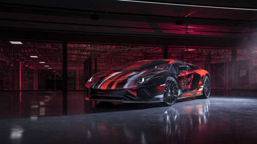 Elegancki, wysokowydajny supersamochód Lamborghini Aventador S, charakteryzujący... 8K