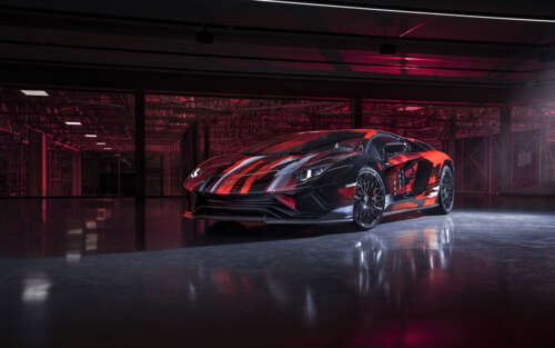 Elegancki, wysokowydajny supersamochód Lamborghini Aventador S, charakteryzujący... 7680x4800