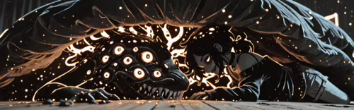 Mroczna i niepokojąca ilustracja Ashley Graves z książki „Trumna Andy’ego i Leyley”,...