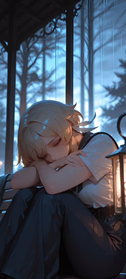 Jasnowłosa dziewczyna w stylu anime, w okularach, przedstawiona jako Lumine z gry... Huawei Nova 9 SE