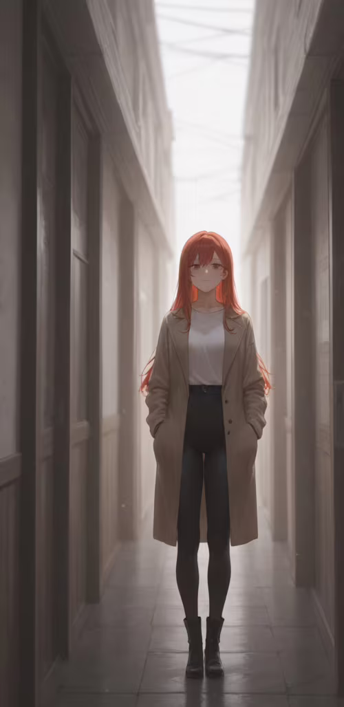 Młoda kobieta w stylu anime, o długich, blond włosach, ubrana w długą, białą sukienkę,... Samsung Galaxy J6 plus Plus