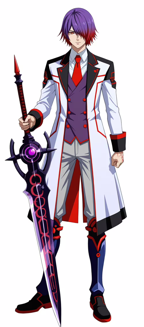 Pełnotwarzowy portret postaci z gry wideo, Mcburna, z serii „Trails of Cold Steel”....