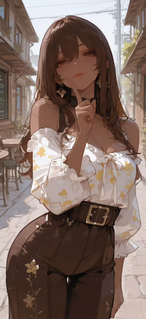 Ilustracja w stylu anime przedstawiająca młodą kobietę o długich, brązowych włosach... Cubot Max 2