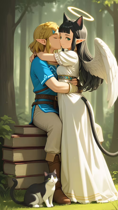 Ilustracja w stylu anime przedstawiająca księżniczkę Zeldę z anielskimi skrzydłami... Apple iPhone SE