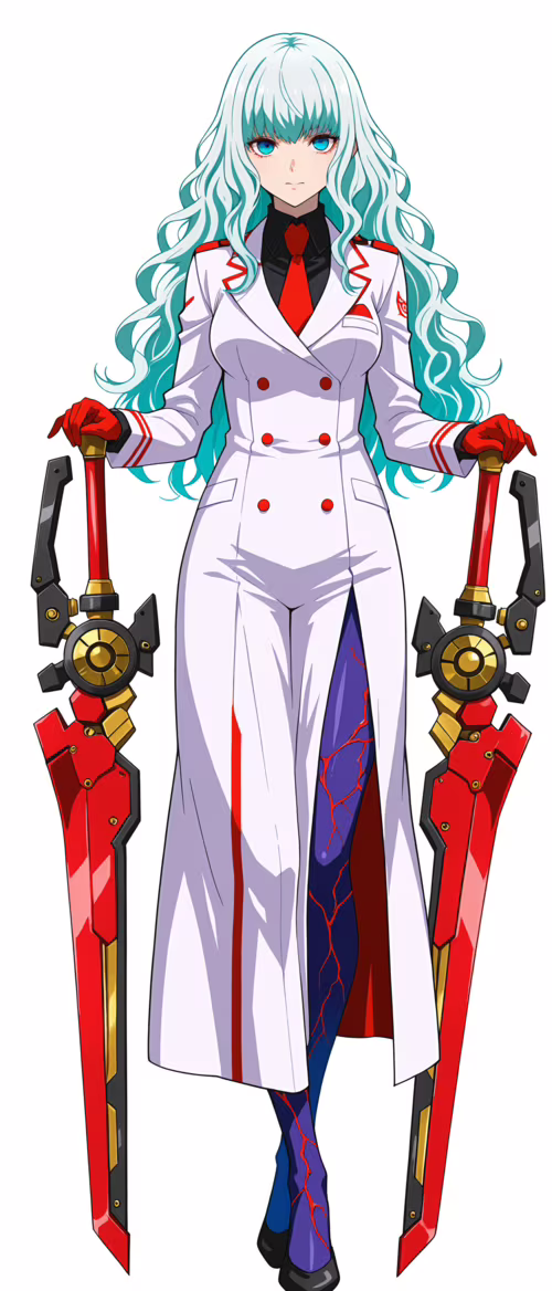 Ilustracja przedstawiająca dziewczynę w stylu anime, całą sylwetką, z długimi, jasnoniebieskimi... Sony Xperia 10 II