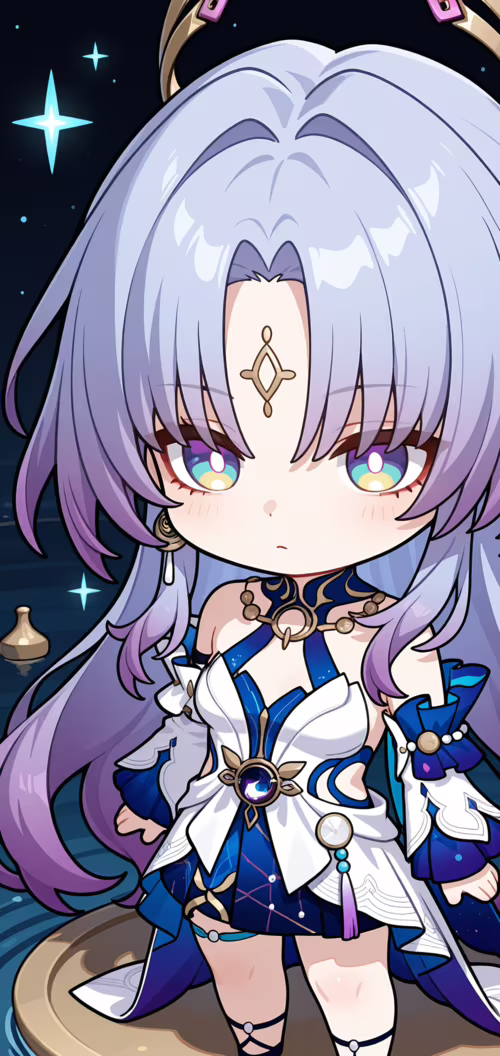 Słodki rysunek w stylu chibi przedstawiający Fu Xuan z gry Honkai: Star Rail. Ma... Doogee N20