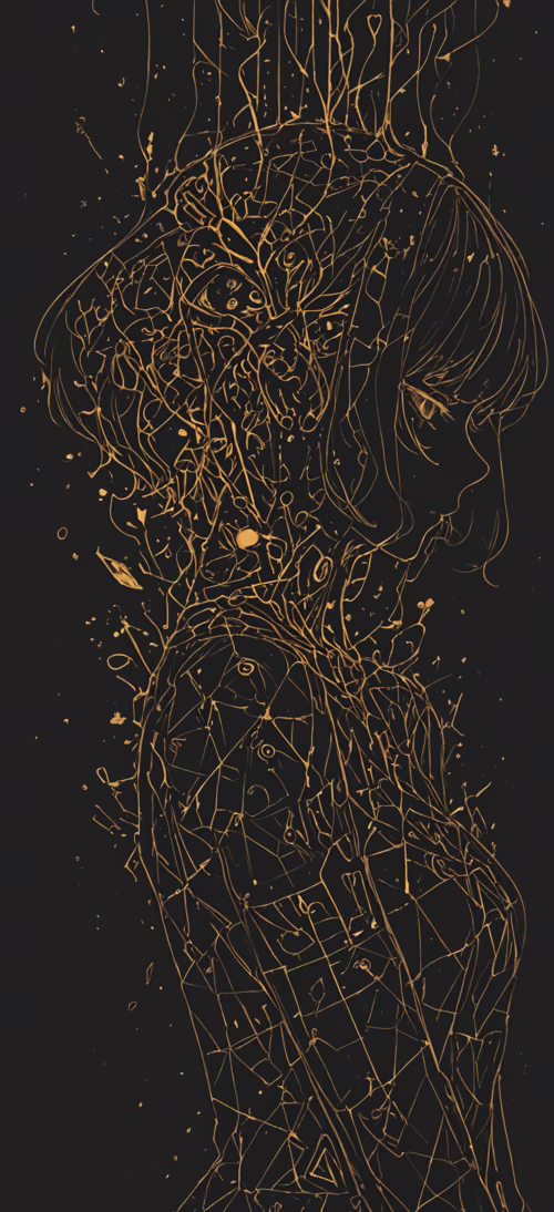 Nowoczesne dzieło sztuki abstrakcyjnej przedstawiające Rei Ayanami z anime Neon Genesis... Honor Magic6 Pro