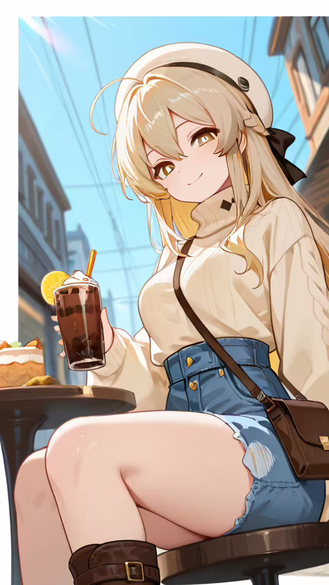 Lumine z gry Genshin Impact, piękna dziewczyna w stylu anime, o długich, blond włosach,... Asus ZenFone C