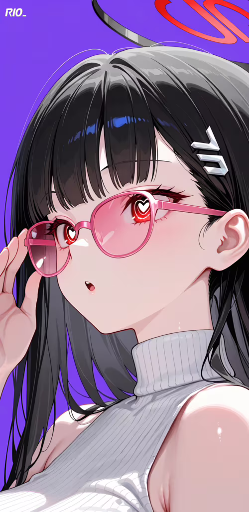 Dziewczyna w stylu anime, o długich, czarnych włosach, przedstawiona jako Rio Tsukatsuki... Samsung Galaxy J6 plus Plus