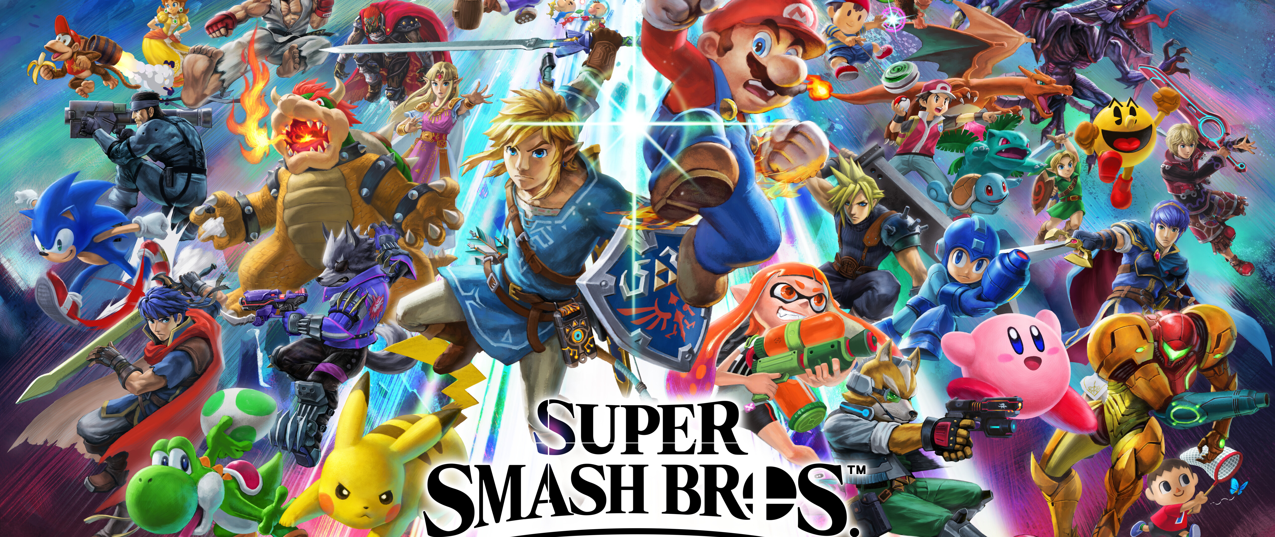 Mario z gry Super Smash Bros. Ultimate w pozycji gotowej do walki.