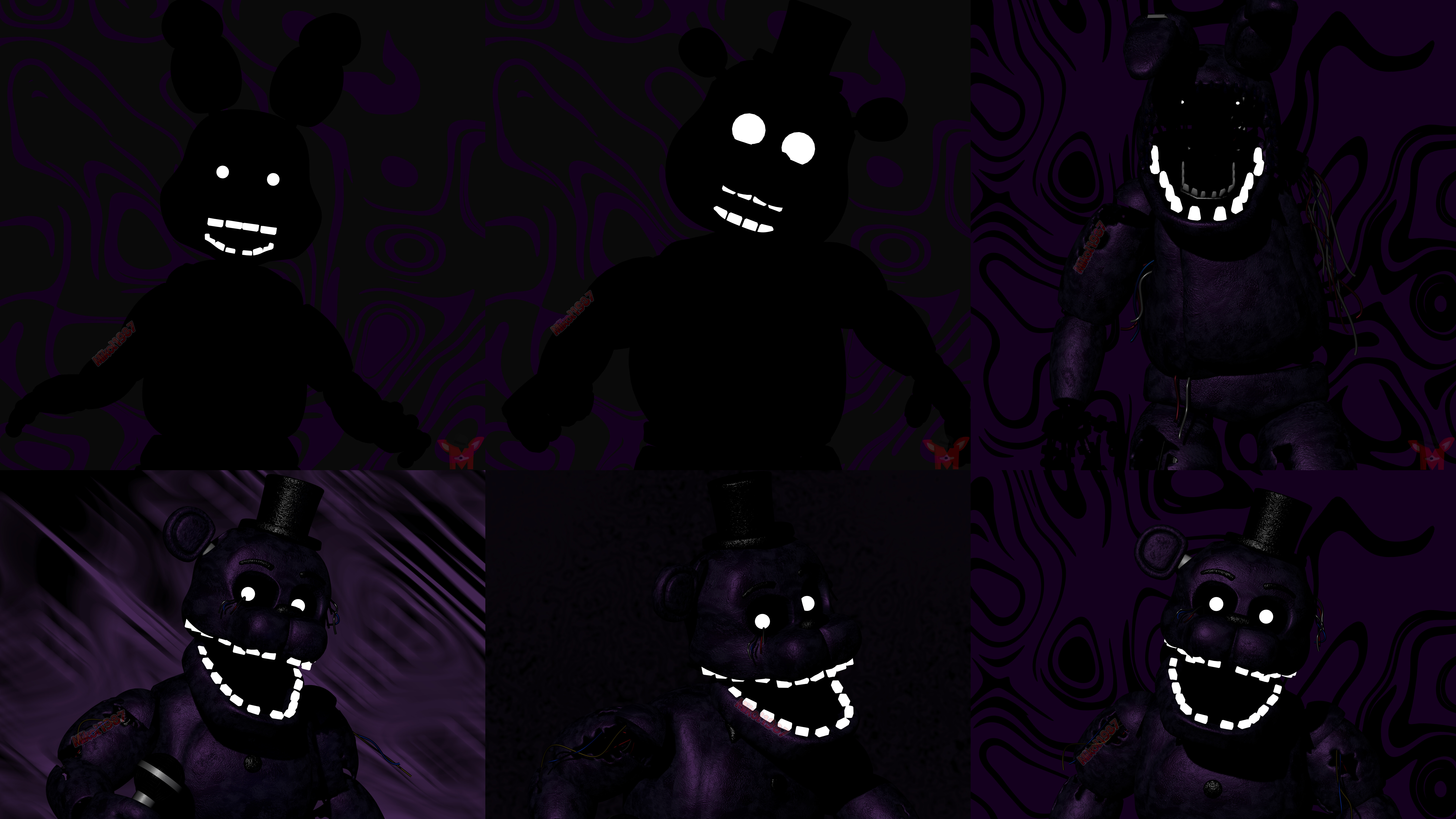 Shadow Freddy i Shadow Bonnie z serii gier wideo „Five Nights at Freddy’s”.