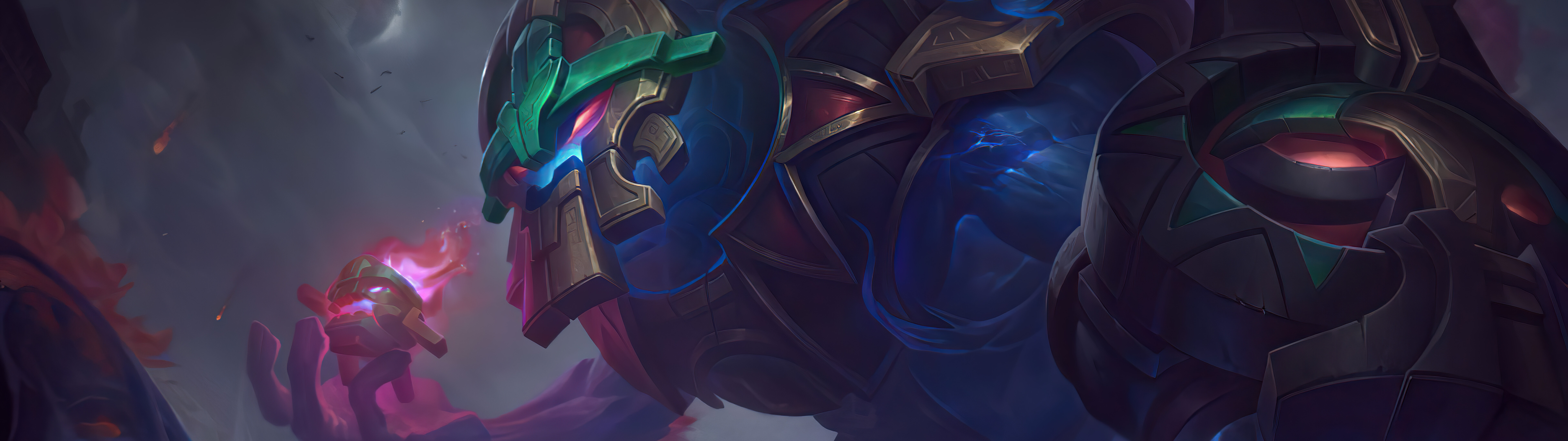 Maokai, potężny potwór w kształcie drzewa ze świata League of Legends, stoi pośród starożytnych korzeni i leśnej roślinności.