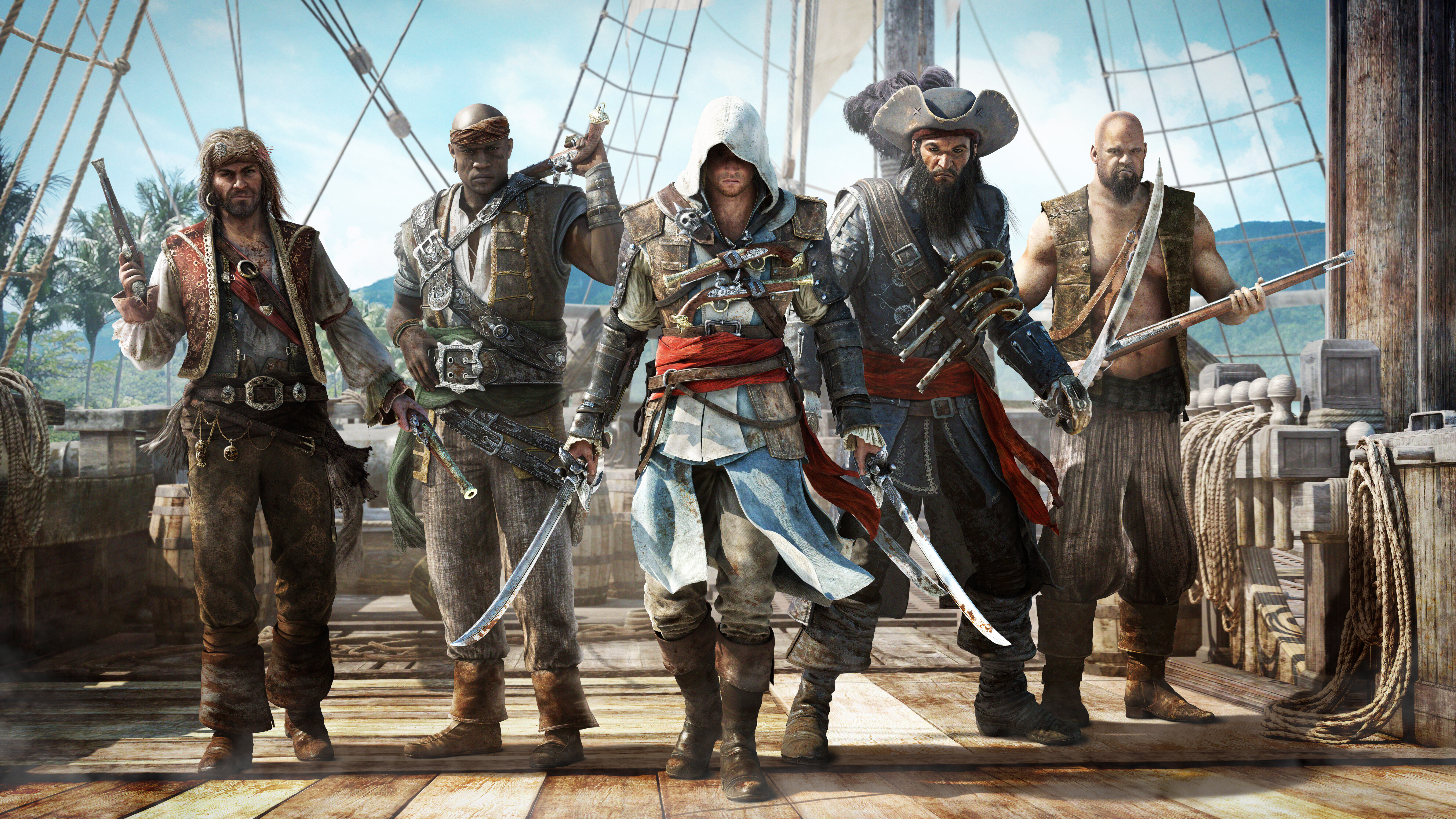 Bardzo szczegółowy portret Edwarda Kenwaya z gry Assassin's Creed IV: Black Flag.