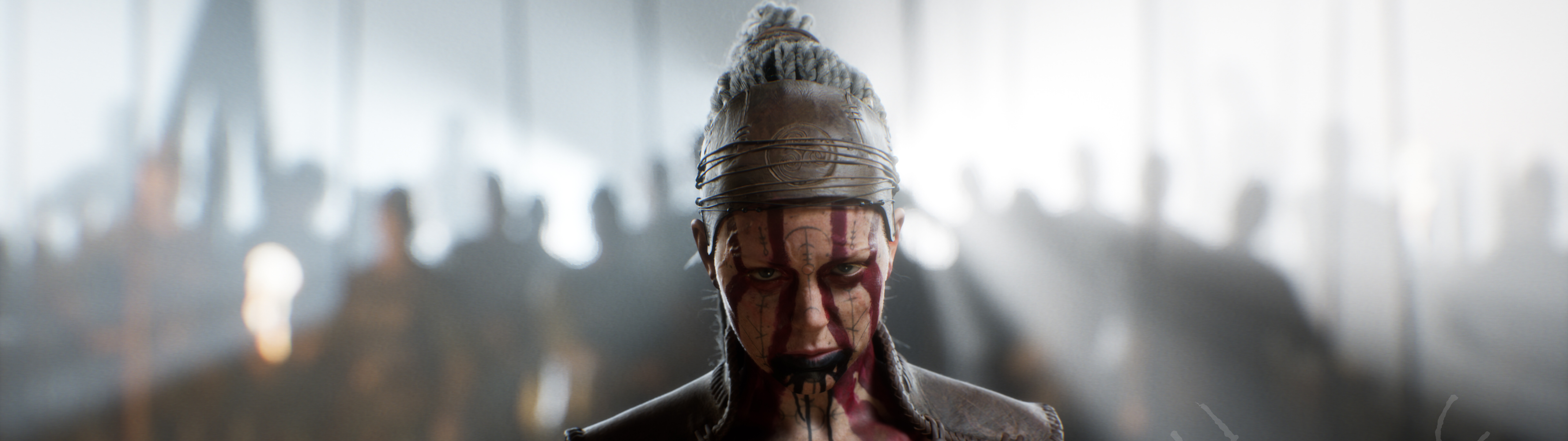 Szczegółowy, filmowy portret Senui, głównej bohaterki gry Senua's Saga: Hellblade II.