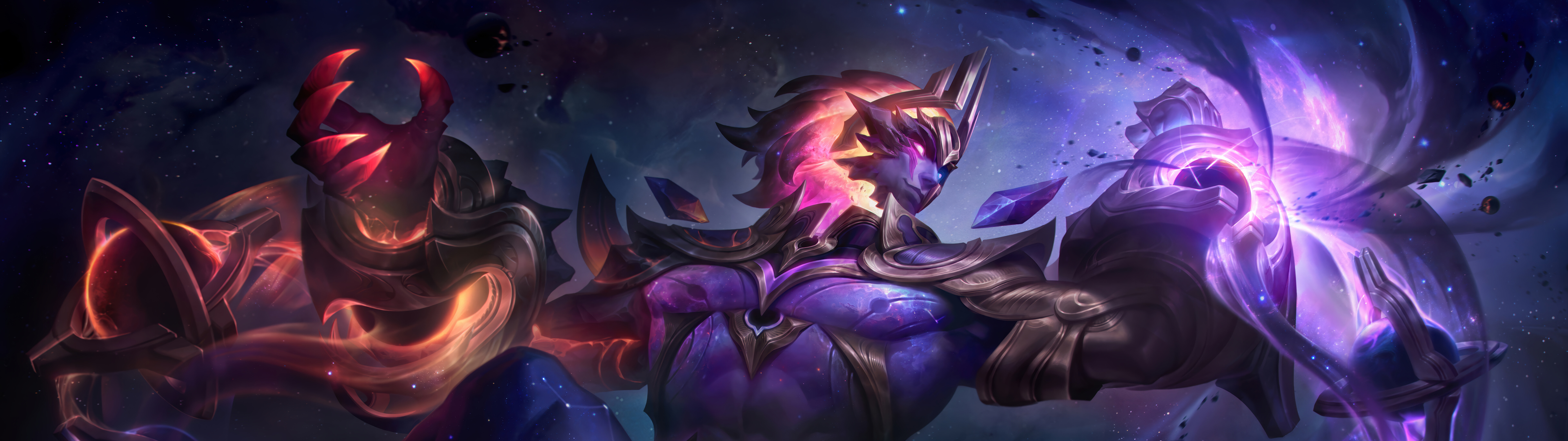 Sylas z gry League of Legends prezentuje swoje magiczne zdolności i imponującą prezencję.