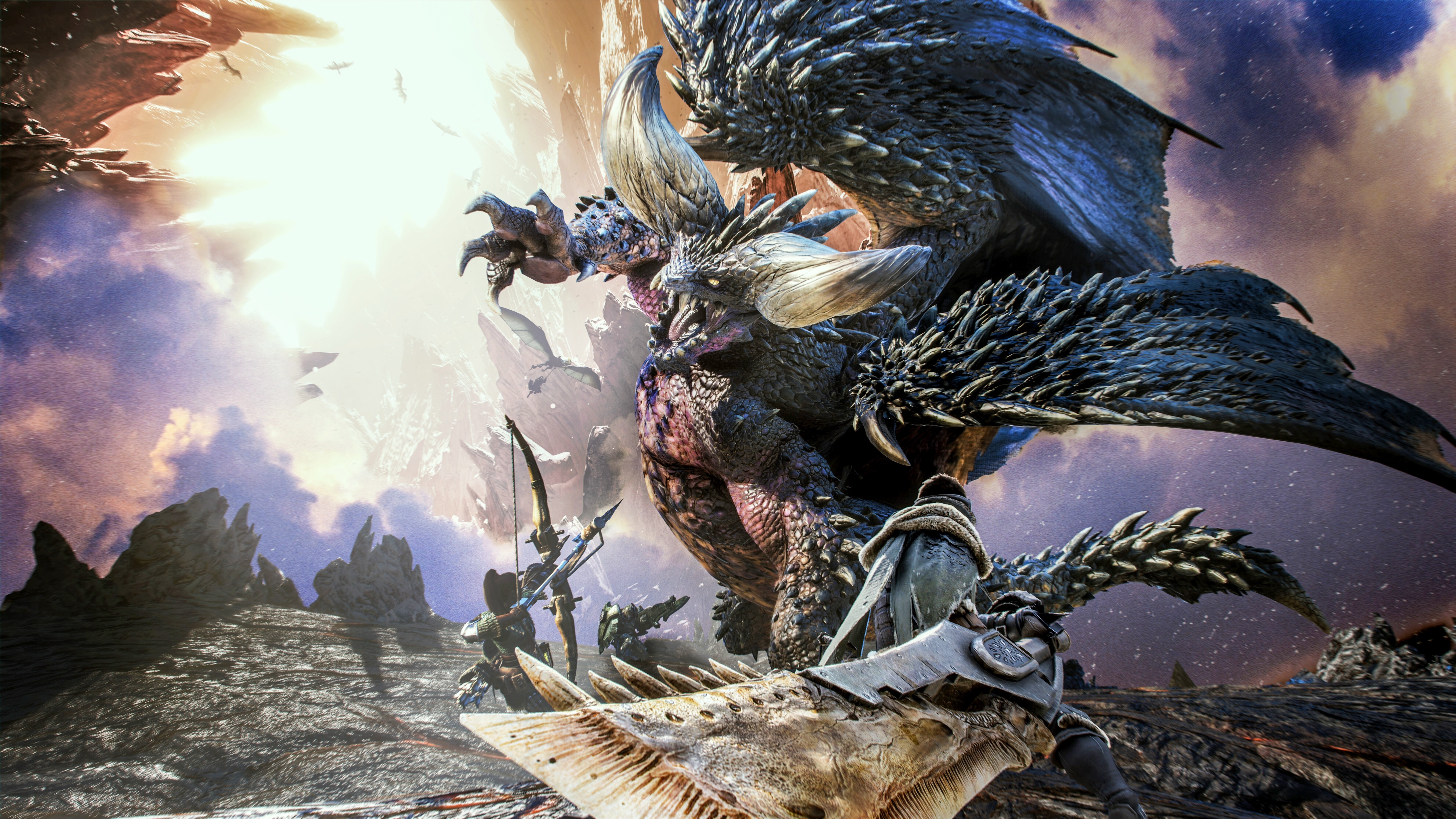 Starożytny Smok Nergigante z gry wideo Monster Hunter: World.