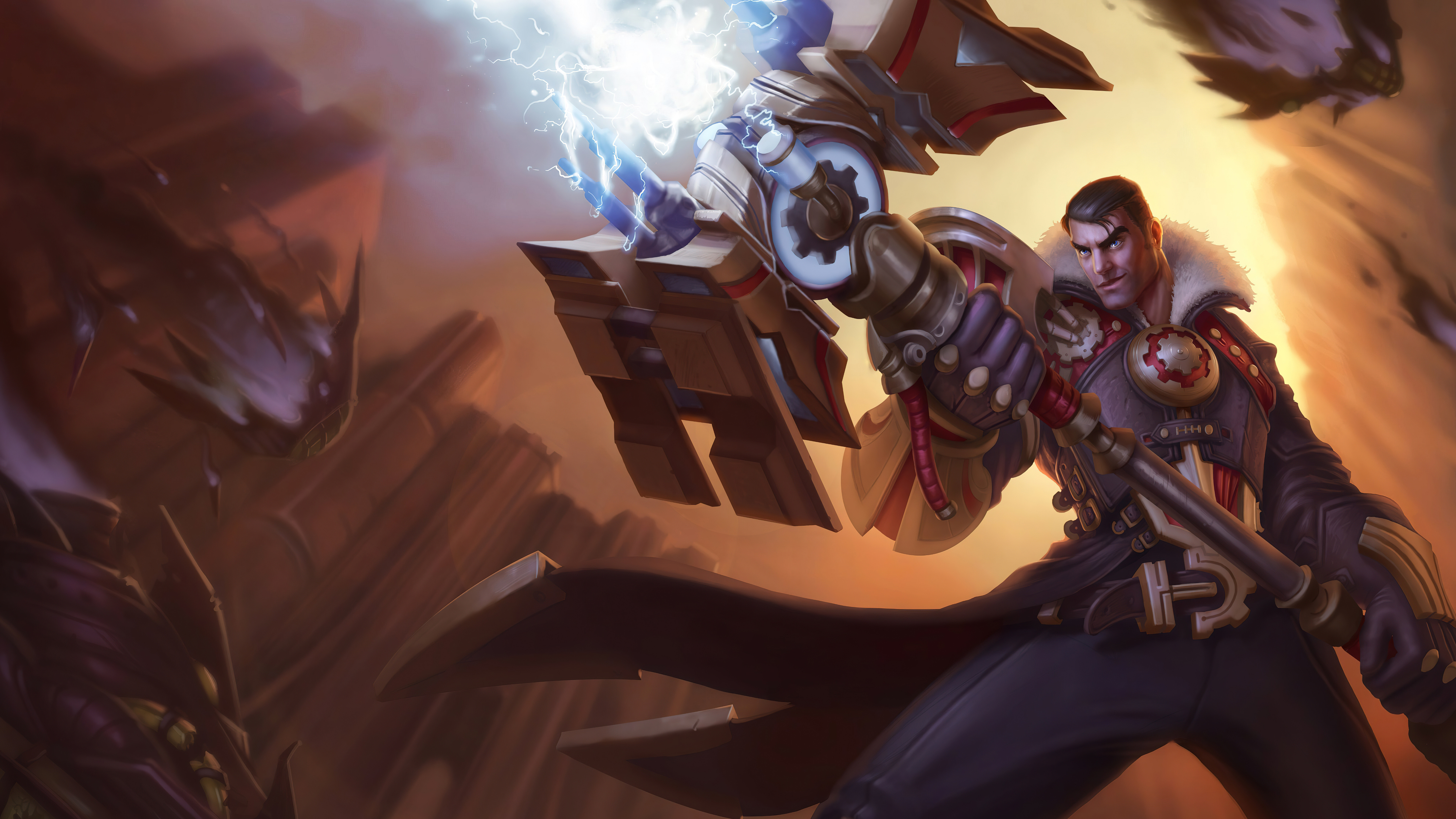 Jayce z gry League of Legends: Wild Rift dzierży swój charakterystyczny młot Hextech.