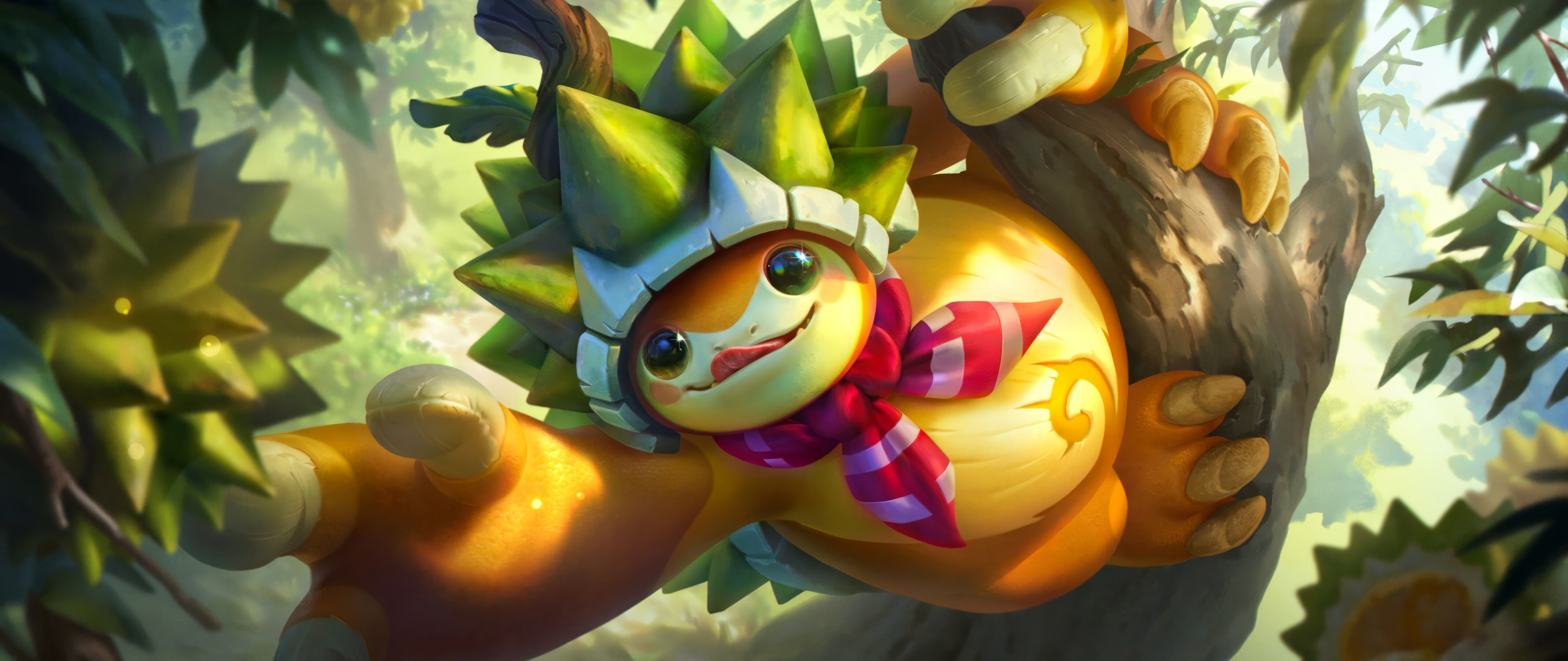 Rammus, ciężko opancerzony pancernik, jeden z bohaterów gry League of Legends, prezentuje swój charakterystyczny, pokryty kolcami pancerz.
